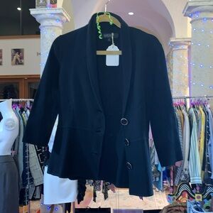 Kasper Black Blazer with Button Accents